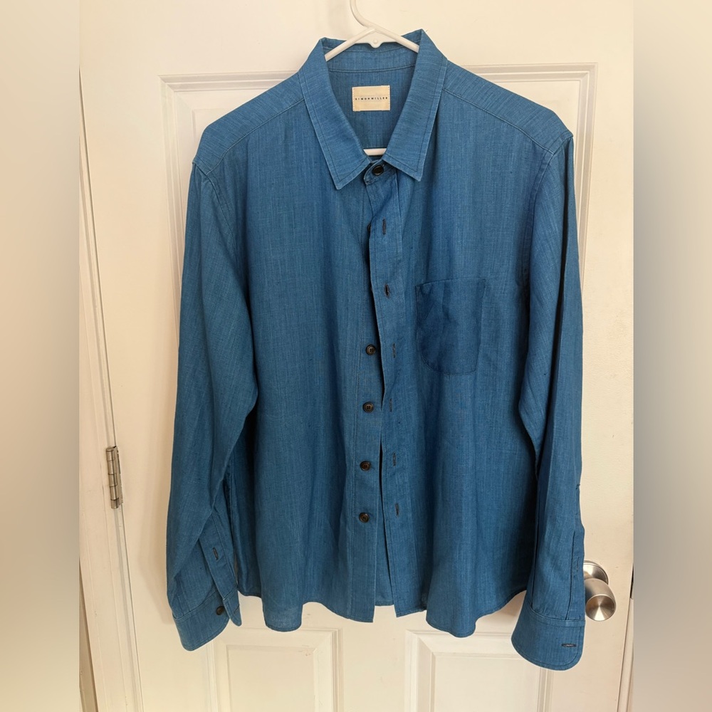 Simon Miller Linen Long Sleeve Button Shirt unisex medium